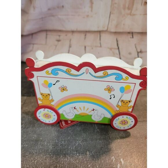 Musical Americana happy days are here again wooden music box teddy bear goose - Picture 5 of 6